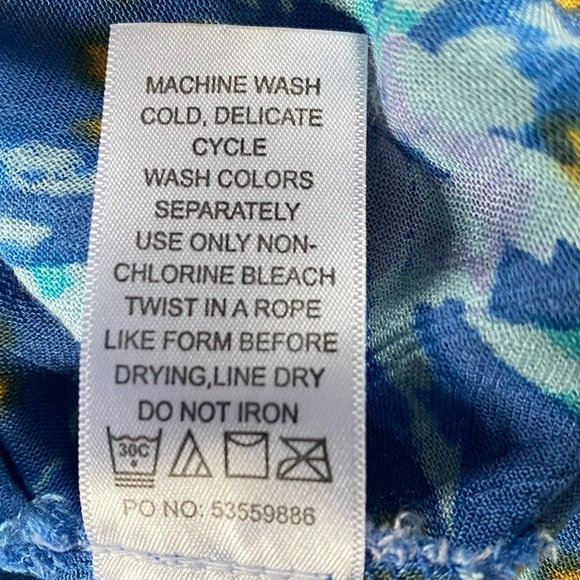 Woman Within Paisley Floral Blue MIDI Shift Summer Pullover Dress, Size: 18/20 - Picture 9 of 9